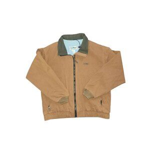 LL Bean Barn Jacket Chore Coat Canvas Wmn L Brown Full Zip USA Made